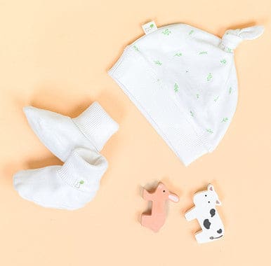 Bundle Of Joy Interlock Booties - Innocence White