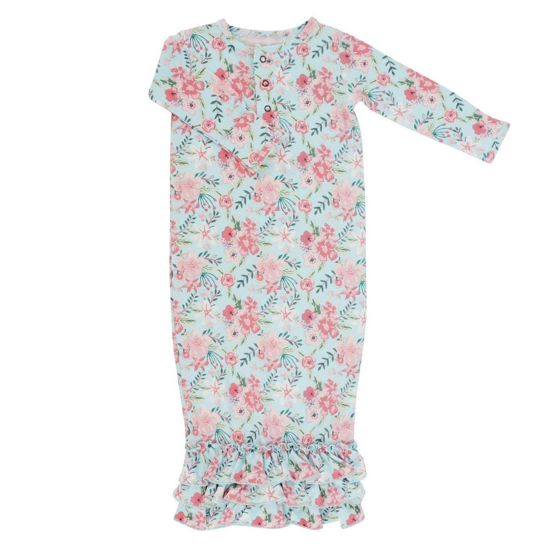 Ruffle Gown - Aqua Floral