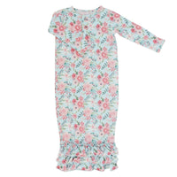 Ruffle Gown - Aqua Floral