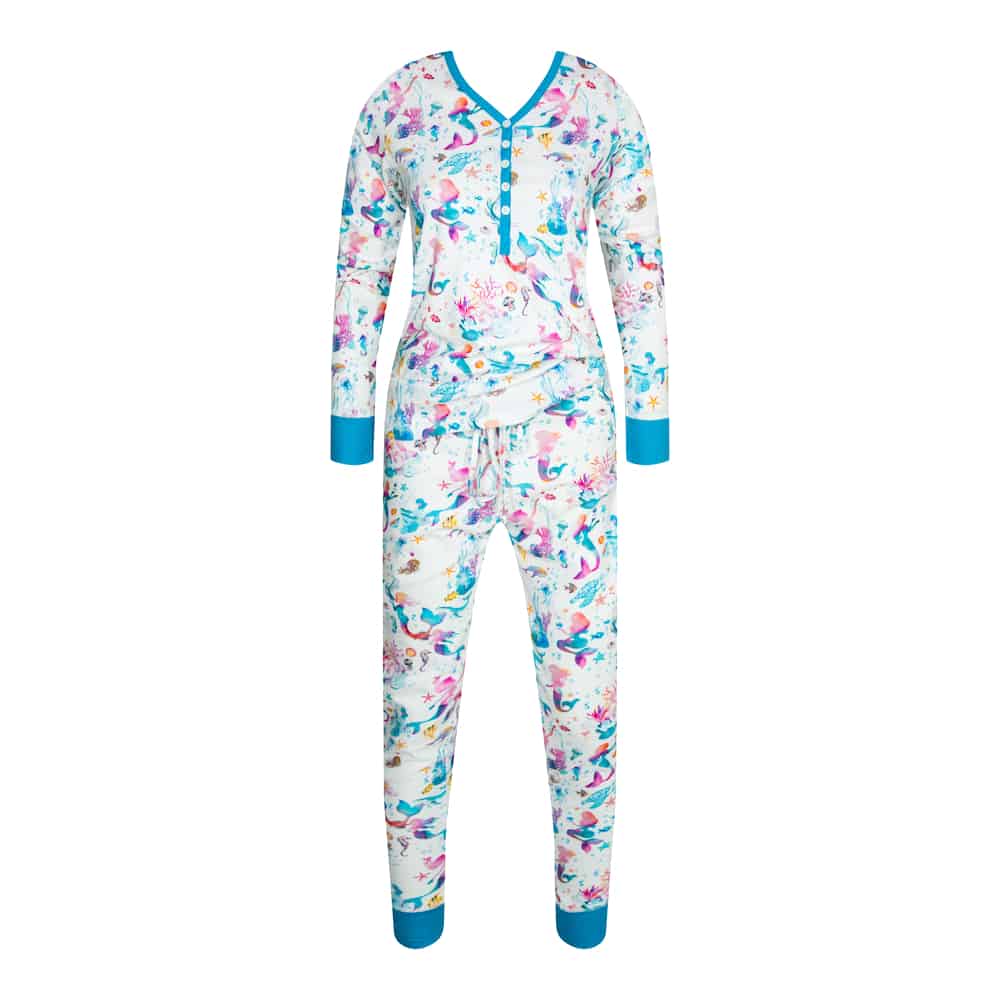 Women's Jogger/Henley Pajama Set - Mermaid