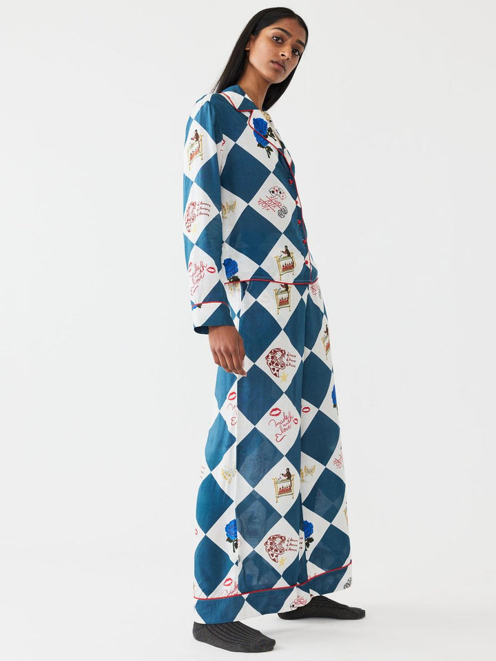 PJ Party Set - Navy Love & Party Check