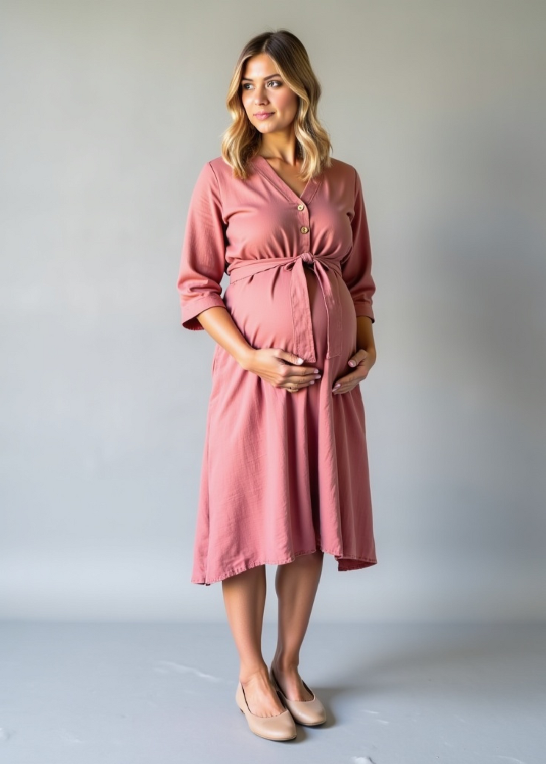 Faye Linen Dress - Soft Pink