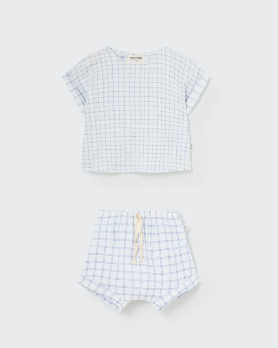 Organic Plaid Gauze Baby Set