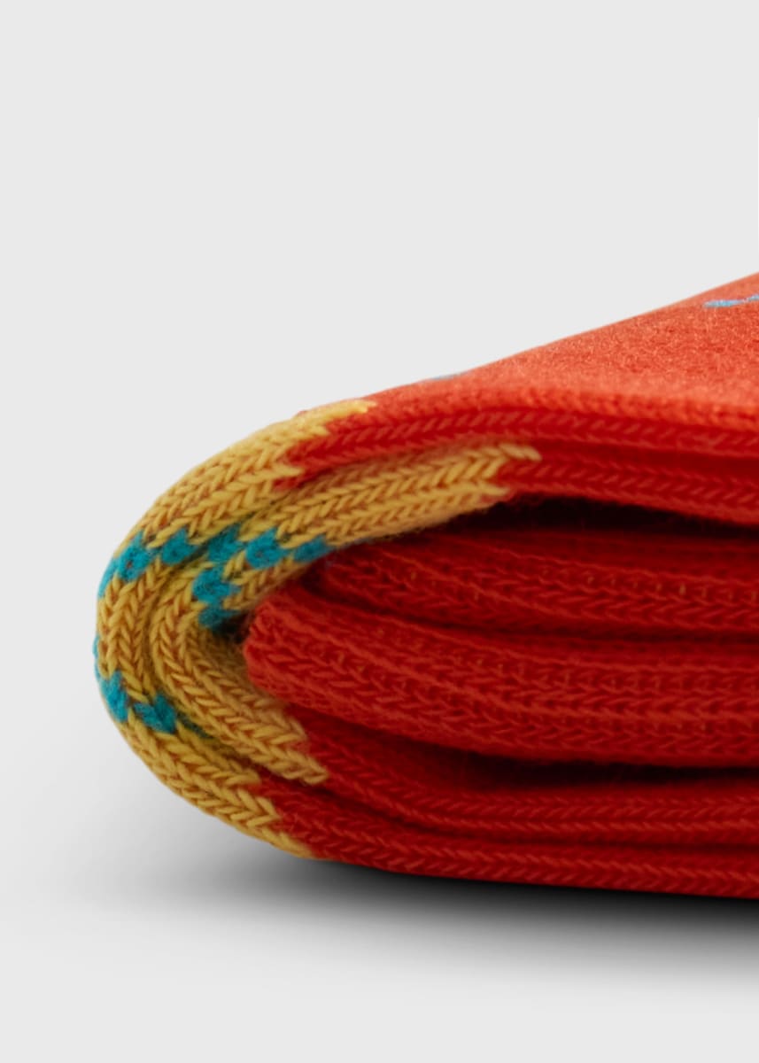 Cotton Blend Argyle Sock - Orange