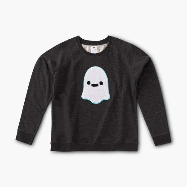 Adult Embroidered Crewneck Sweatshirt - Friendly Ghost - Crewneck Sweatshirt