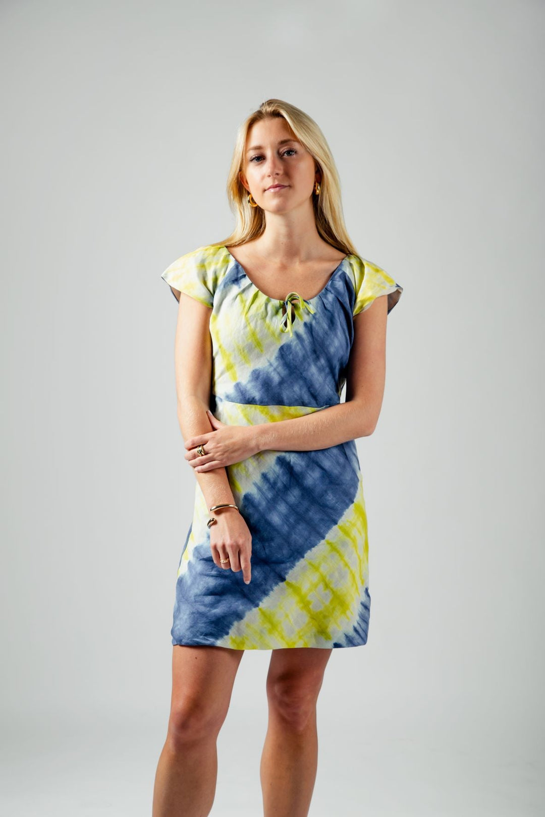Sophie Ombre Dress - Lime/Indigo