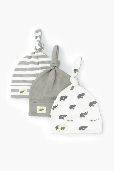3-Pack Caps - Grey - 0-6m - Knot Hat