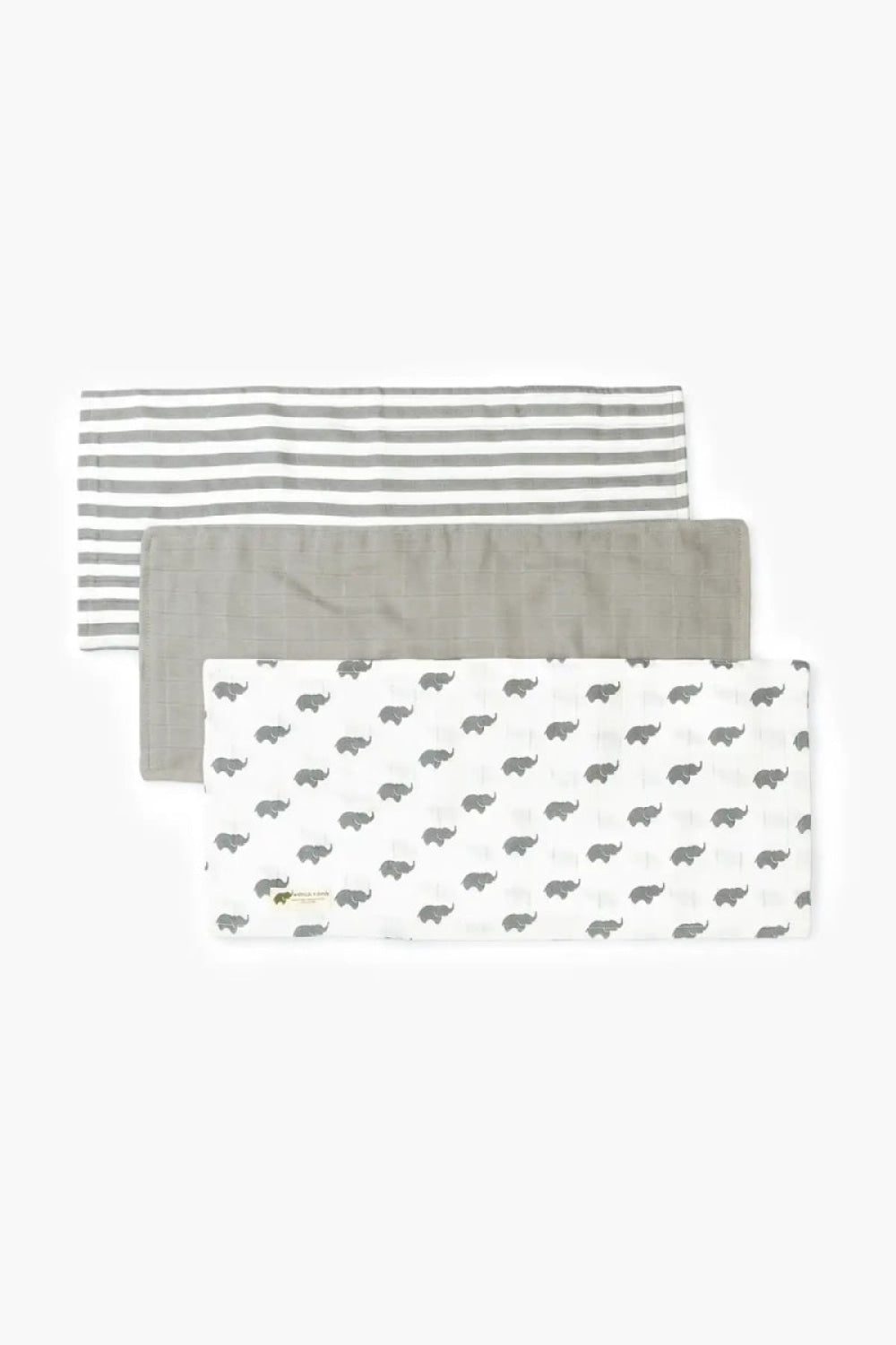 3-Pack Muslin Burp Cloths - Grey - One Size - Burp cloth