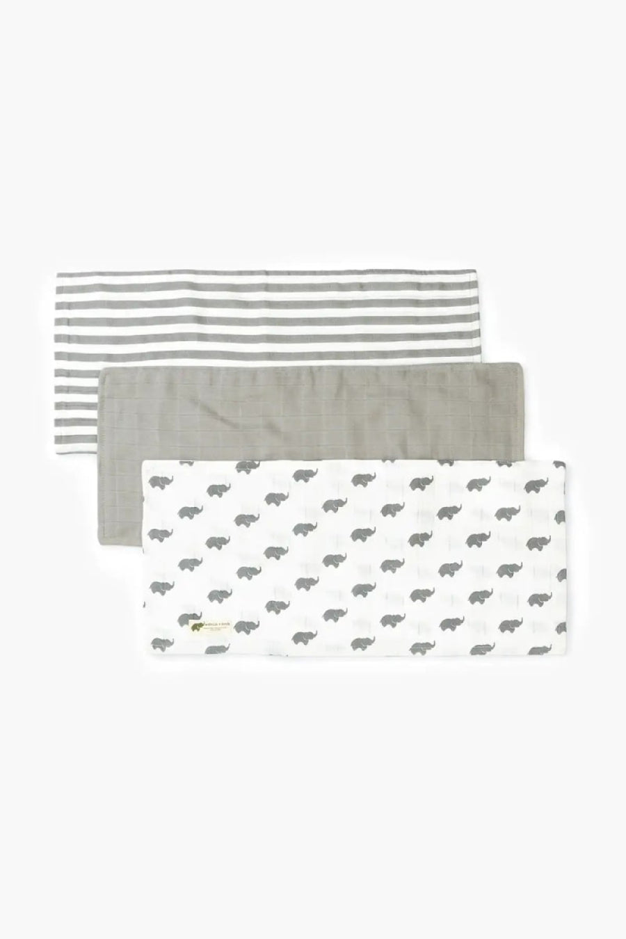 3-Pack Muslin Burp Cloths - Grey - One Size - Burp cloth