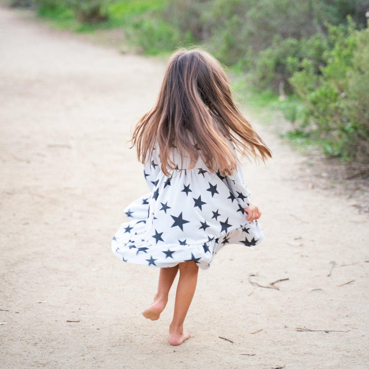 3 Tier Sweater Dress - Black Stars - Terry - Dresses