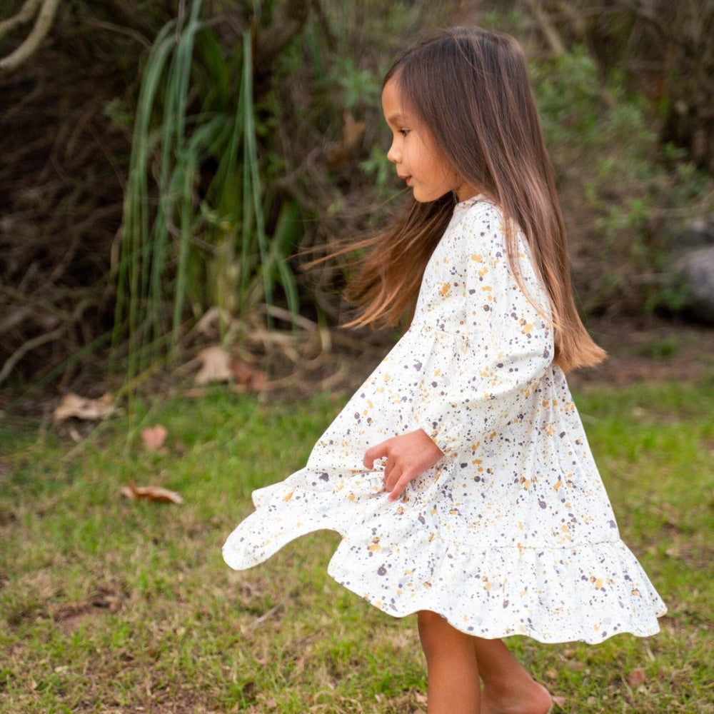 3 Tier Sweater Dress - Paint Spatter - Terry - Dresses