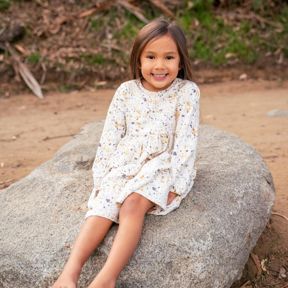 3 Tier Sweater Dress - Paint Spatter - Terry - Dresses