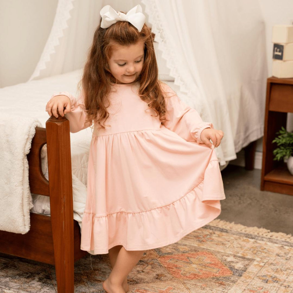 3 Tier Sweater Dress - Perfect Pink - Terry - dresses - baby
