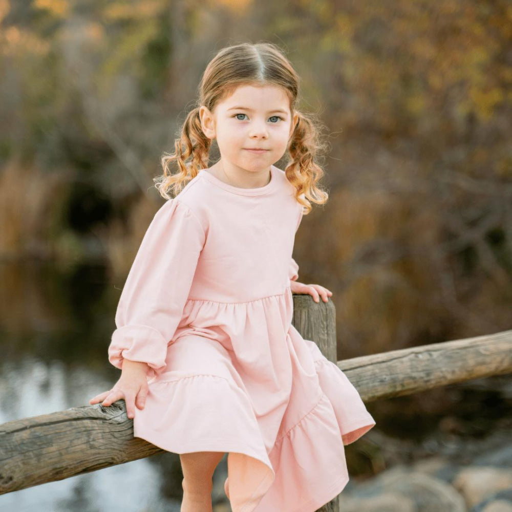 3 Tier Sweater Dress - Perfect Pink - Terry - dresses - baby