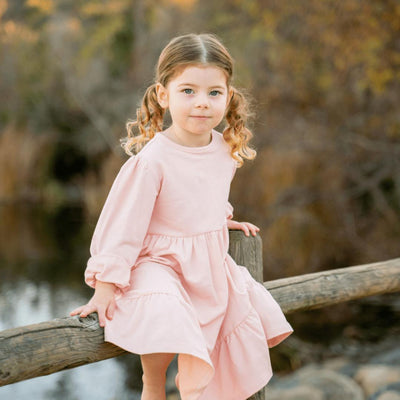 3 Tier Sweater Dress - Perfect Pink - Terry - dresses - baby