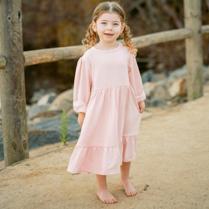 3 Tier Sweater Dress - Perfect Pink - Terry - dresses - baby