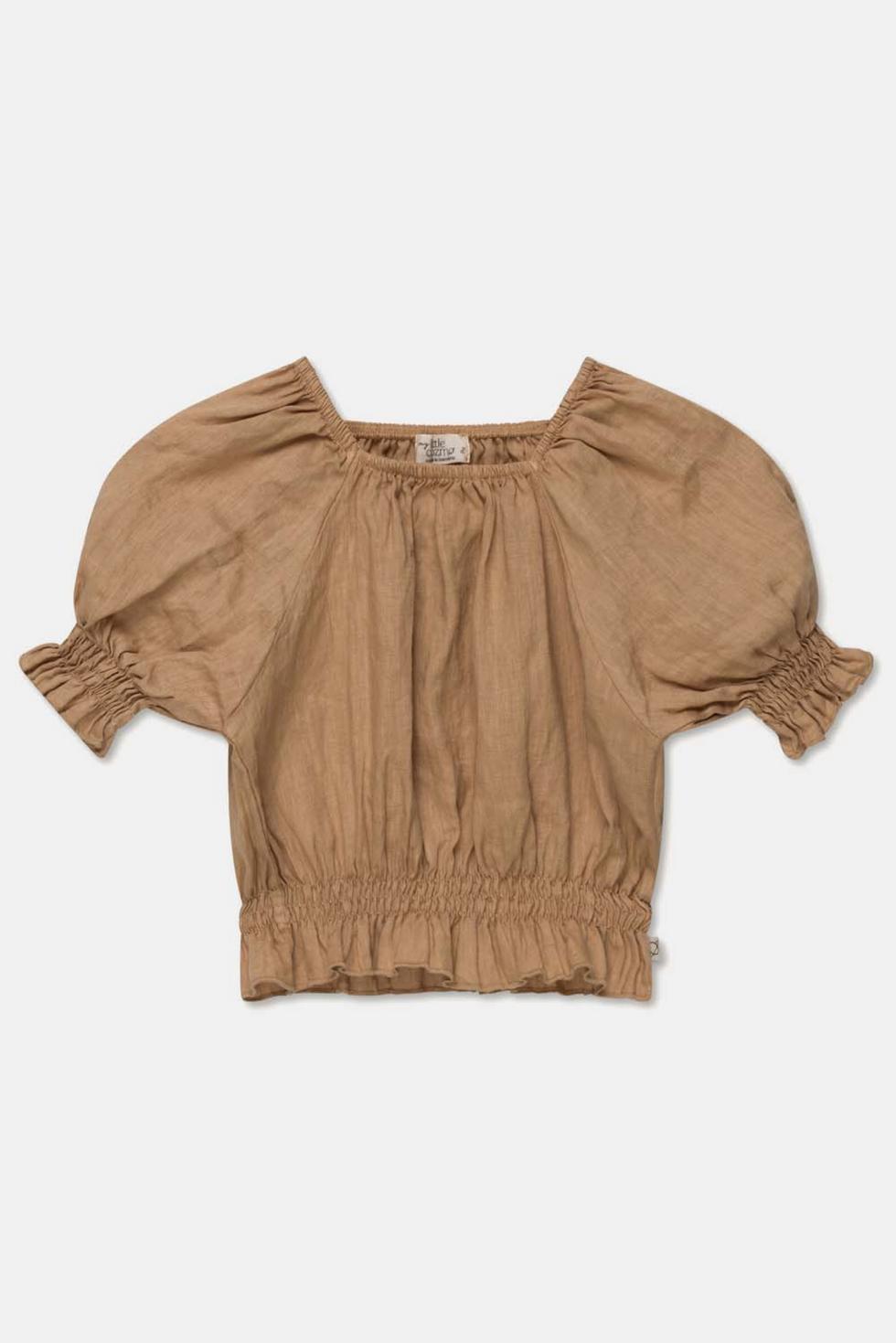 Linen crop top - Sand