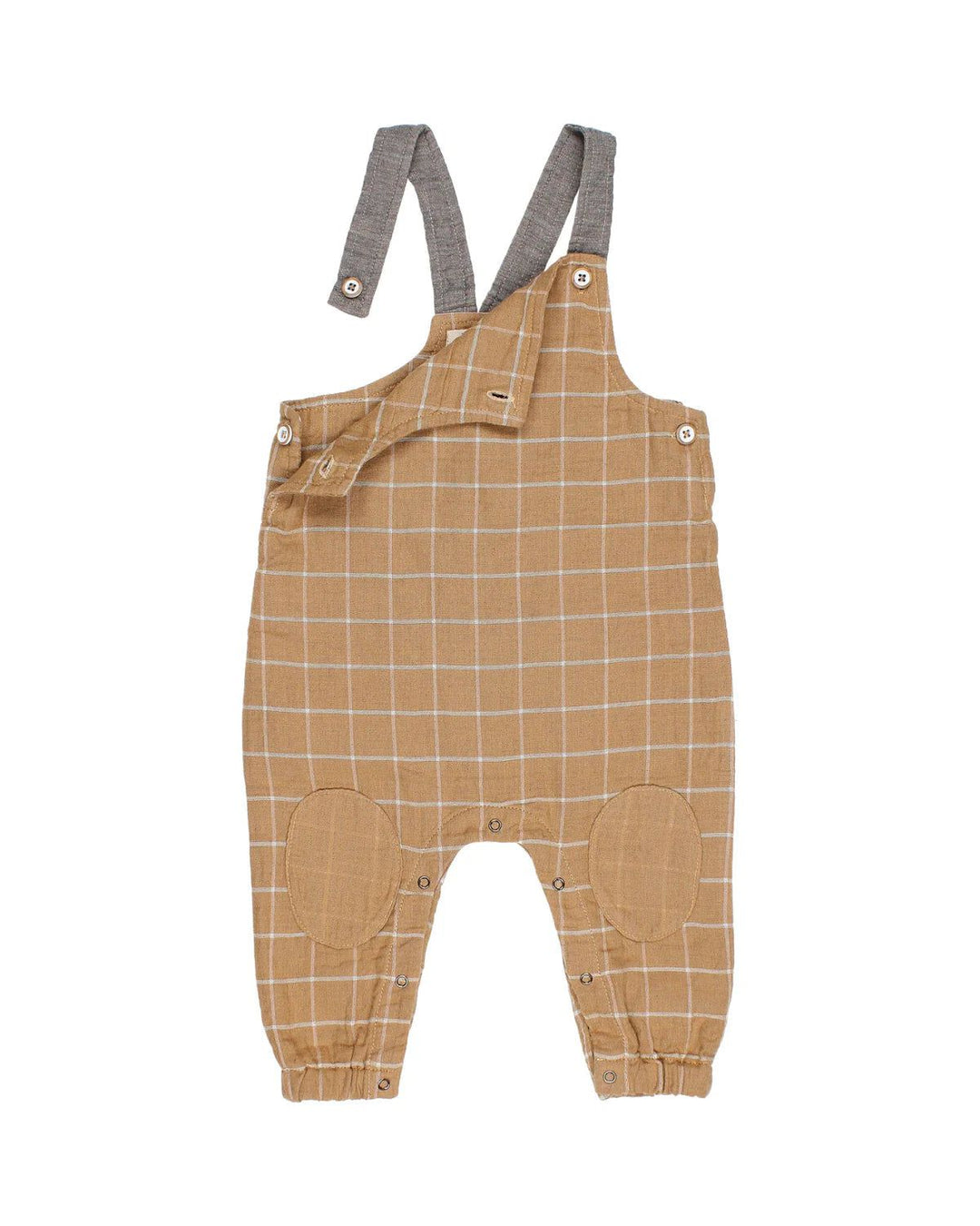 Baby Check Dungaree - Check Amber One Pieces Buho 