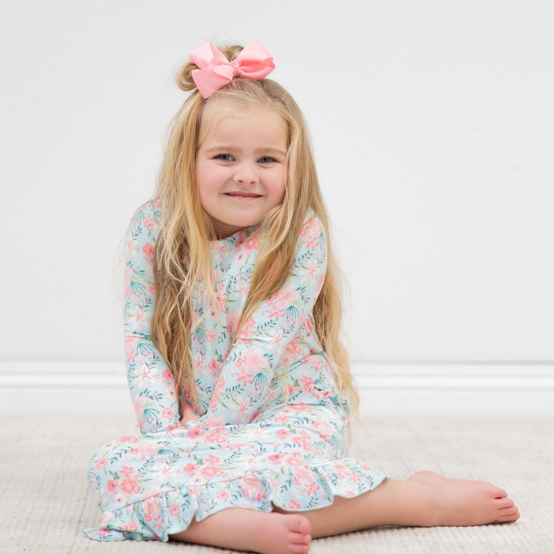 Boho Dress - Aqua Floral