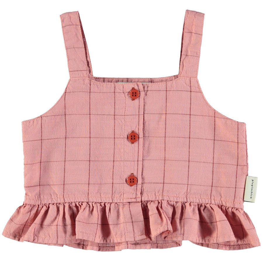 Top - Pink & Garnet Checkered Tops Piupiuchick 