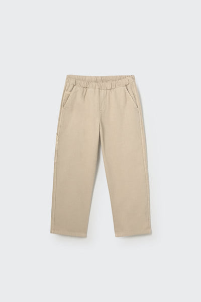 Smooth Cotton Twill Pockets Pants Stone