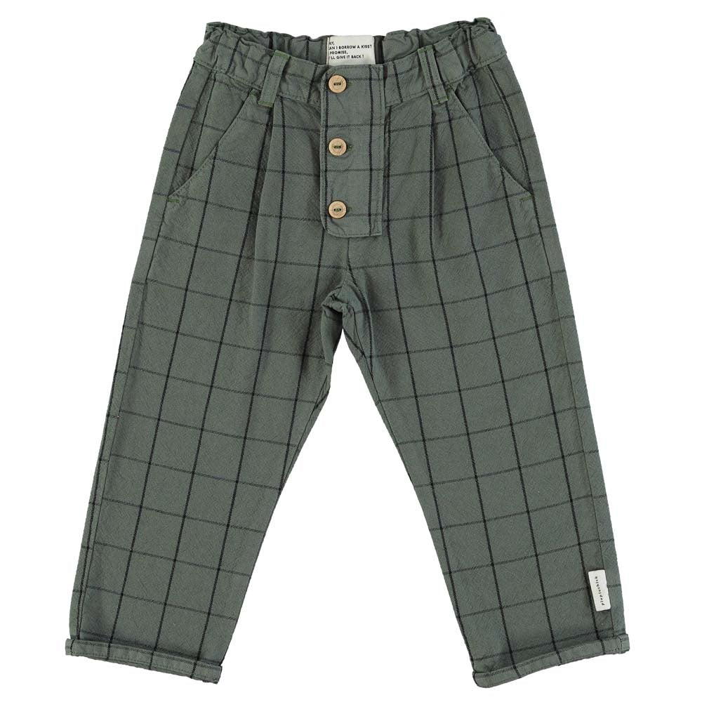 Trouser w/ Buttons - Green Checkered