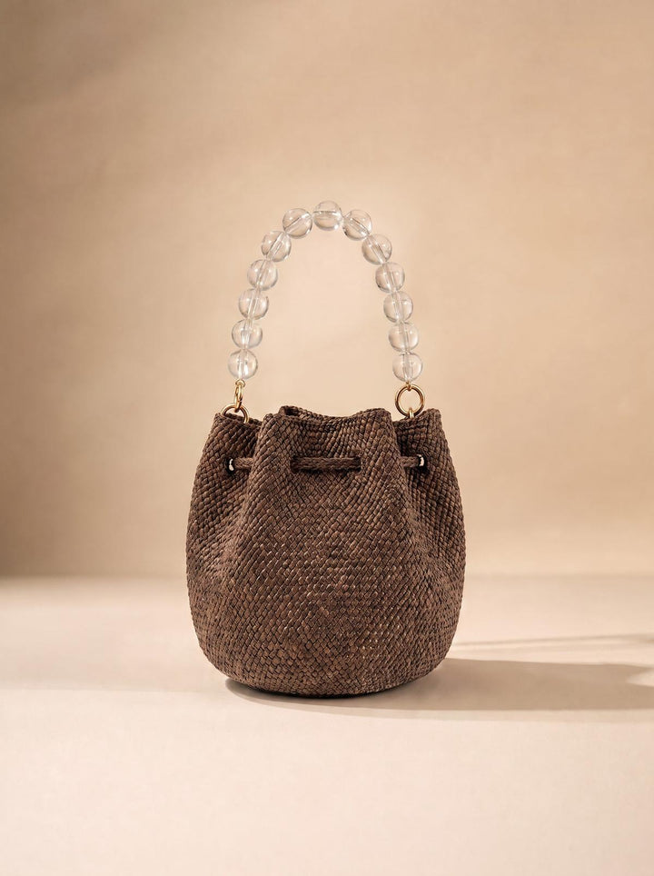 Coqueta Iraca Basket Bucket Bag - Brown