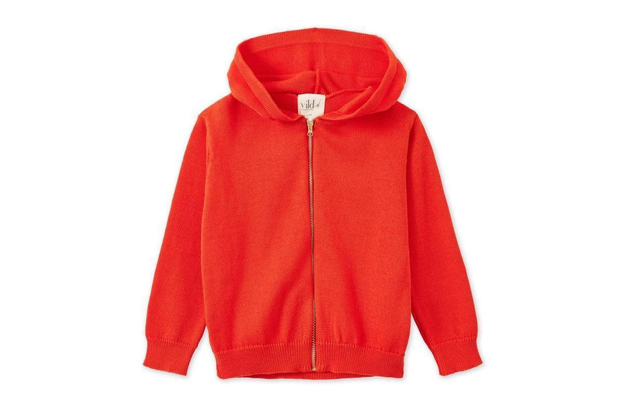 Baby Organic Knit Cardigan - Coral - Cardigan