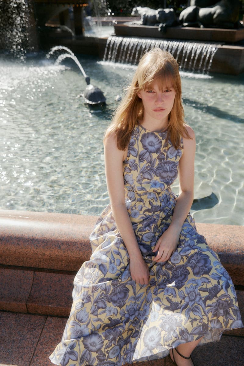 Raf Cross Back Maxi Dress - Blue Floral