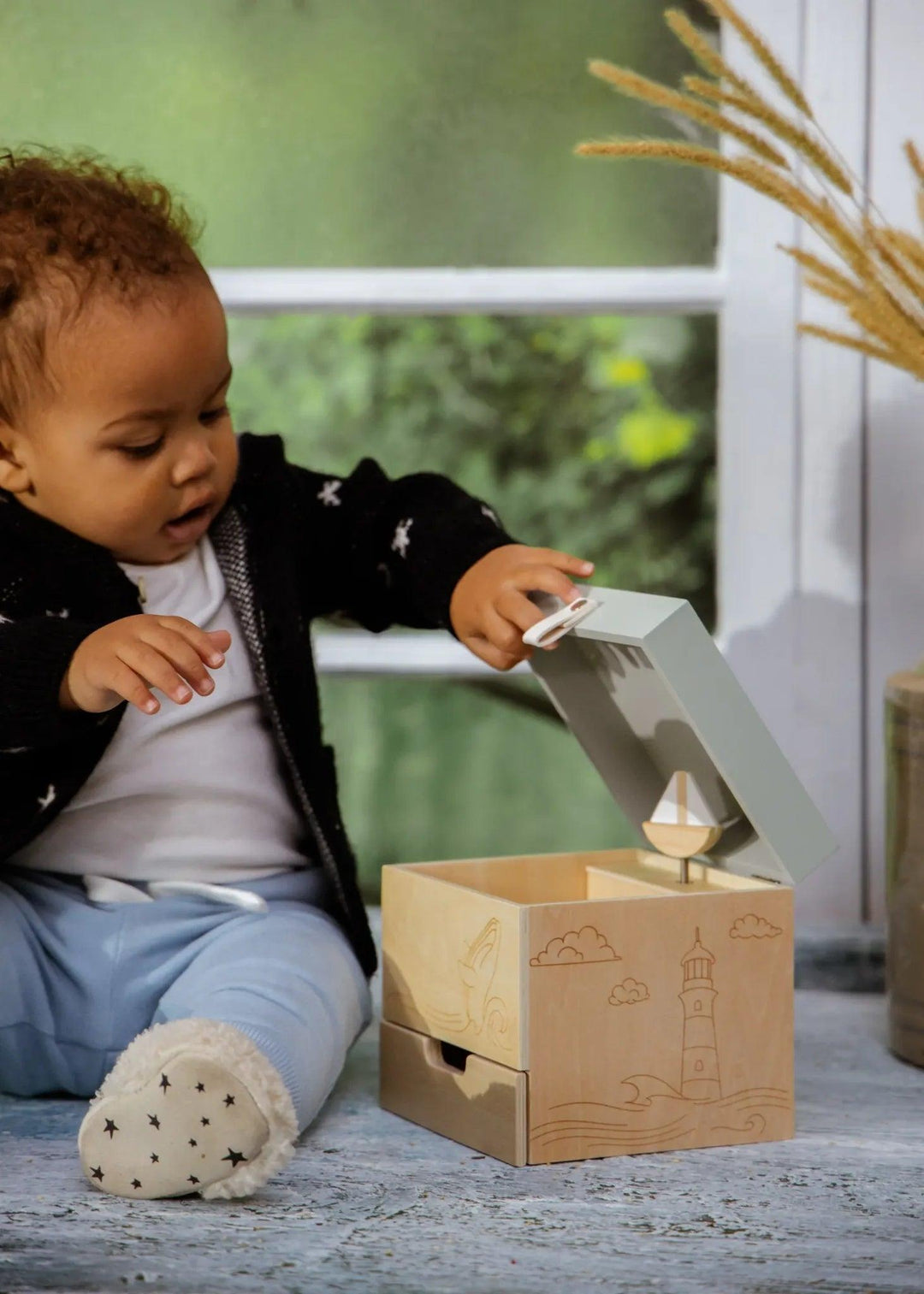 Wooden Musical Souvenir Box - Ocean