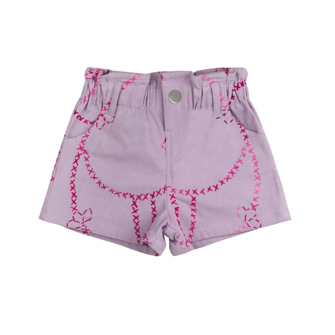 Jardin Denim Bermuda Shorts - Purple