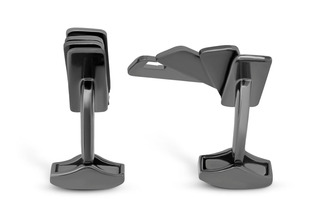 Multi Colour Gunmetal Plated Colorama Book Cufflinks - Black