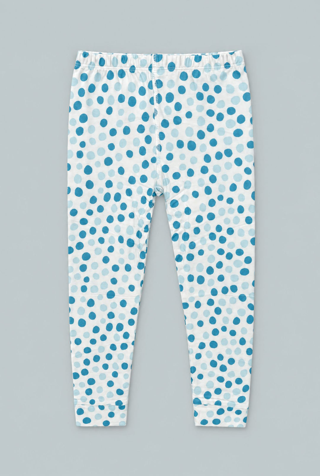 Big Kid Pajama S/S - Polka Dot Blue