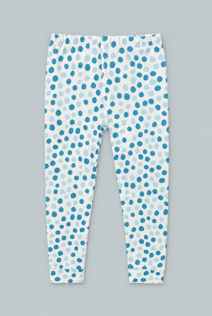 Big Kid Pajama S/S - Polka Dot Blue
