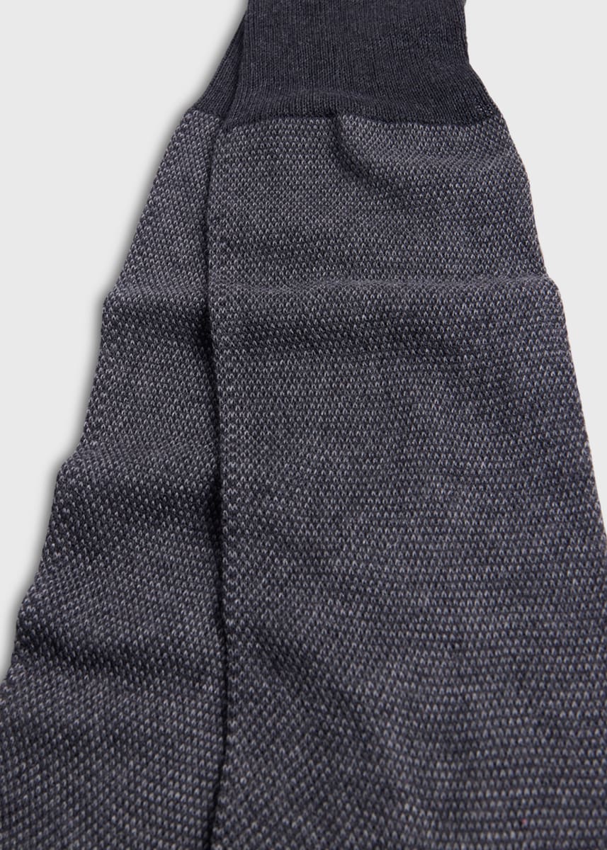 Textured Oxford Dress Sock - Grey