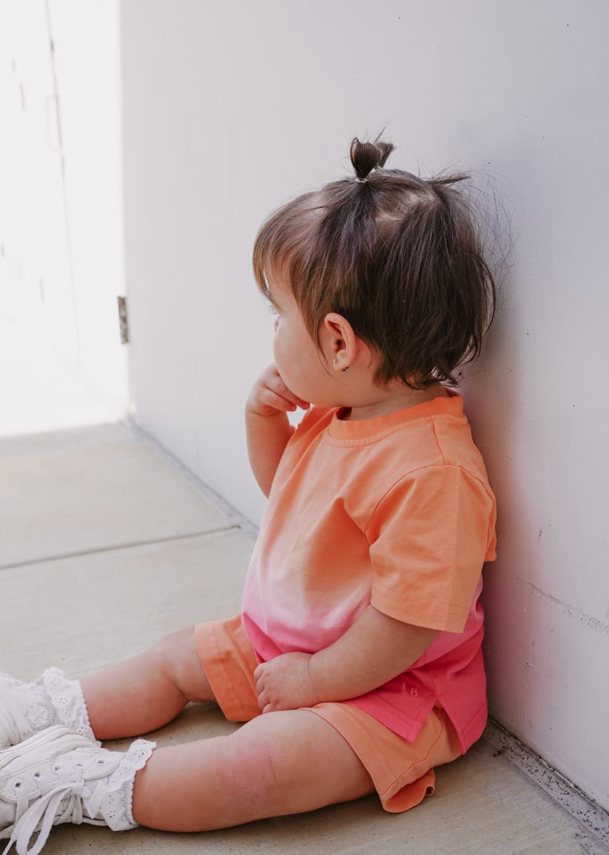 Neon Ombre Tee - Orange/Pink