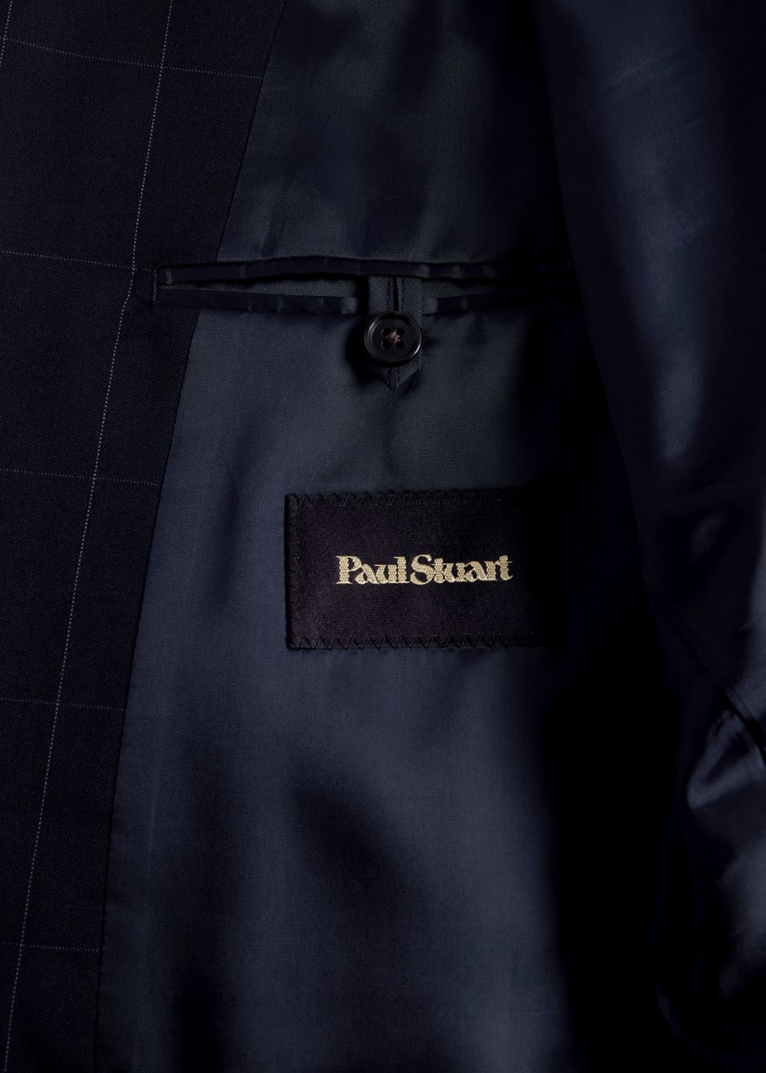 Wool Windowpane Suit - Navy