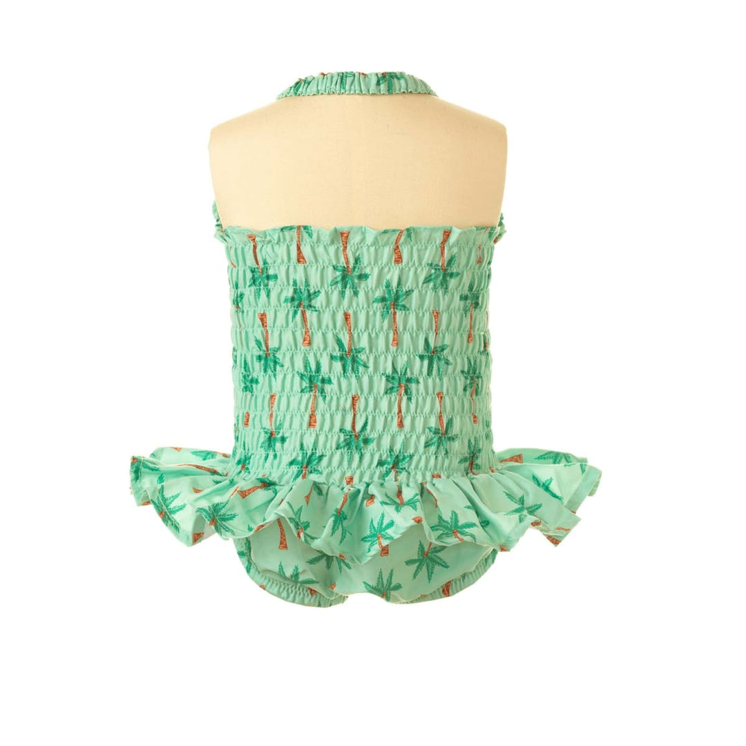 Palm Tree Ruched Swimsuit
