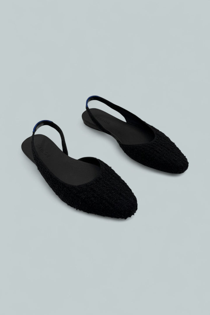 Women's The Almond Slingback Flats - Black Boucle