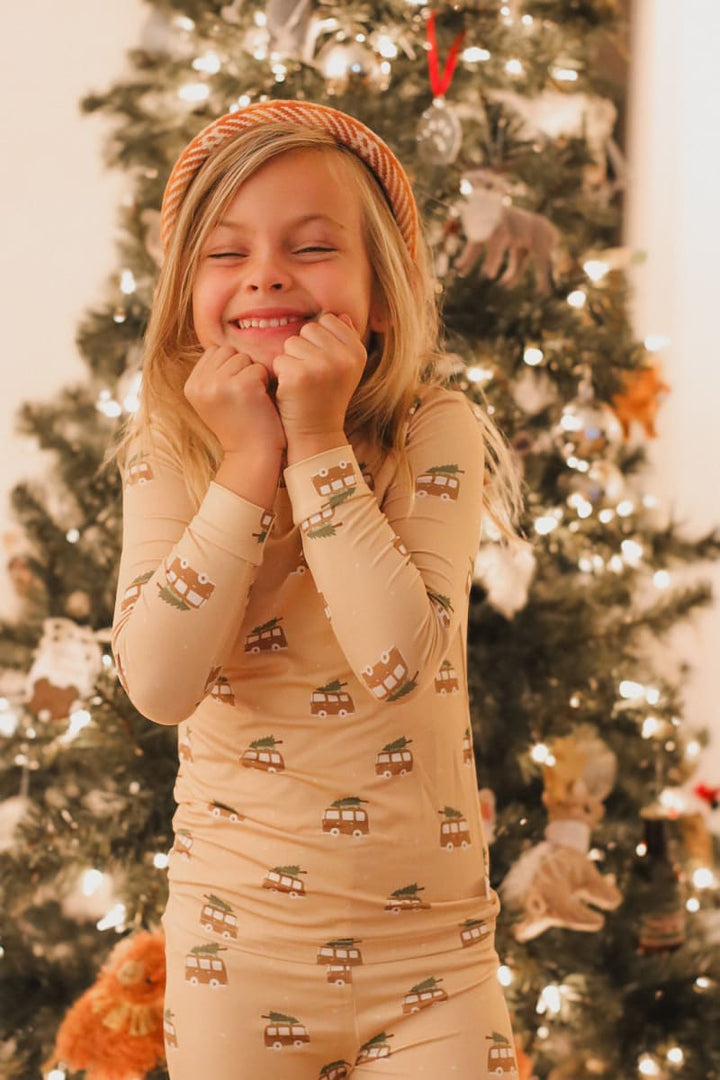 Two Piece Bamboo Pajamas - Christmas Van