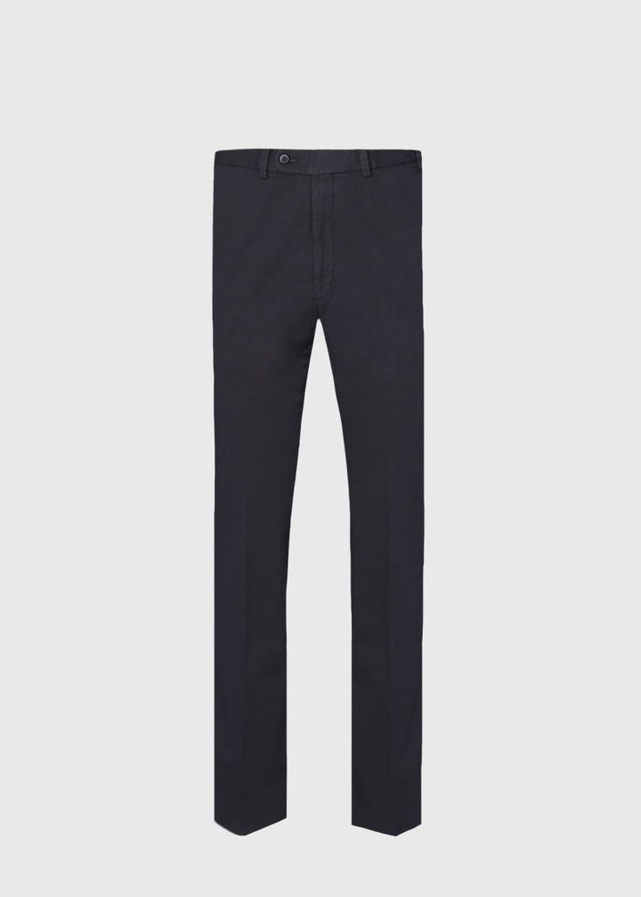 Cotton Plain Front Newton Pant - Navy - Trouser