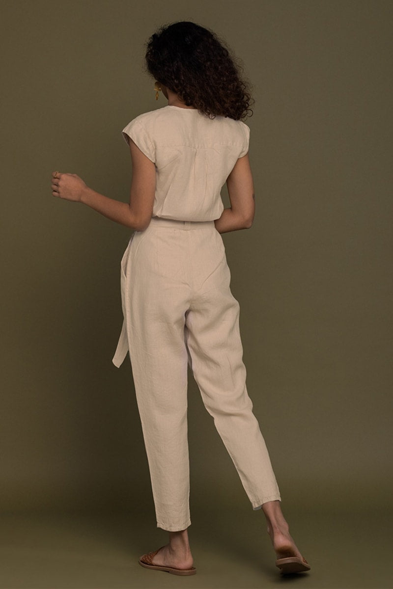 Evening Chai Jumpsuit - Neutral Beige