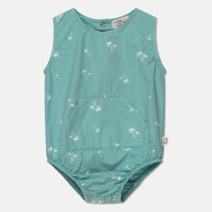 Palm Print Baby Romper - Green