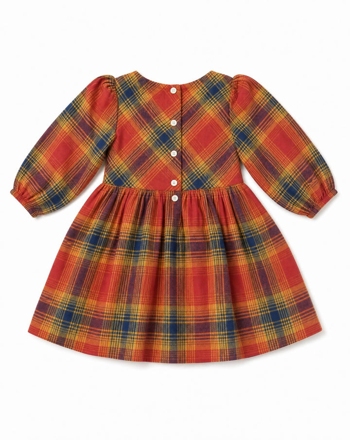 Phoebe Dress - Orange Winter Plaid