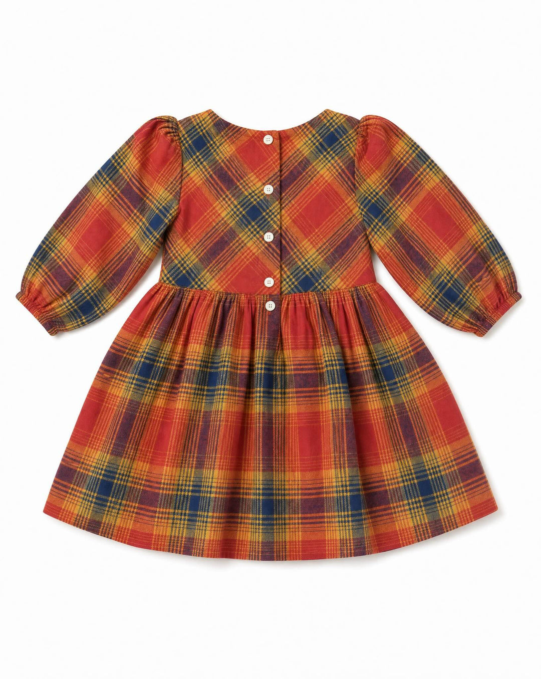 Phoebe Dress - Orange Winter Plaid