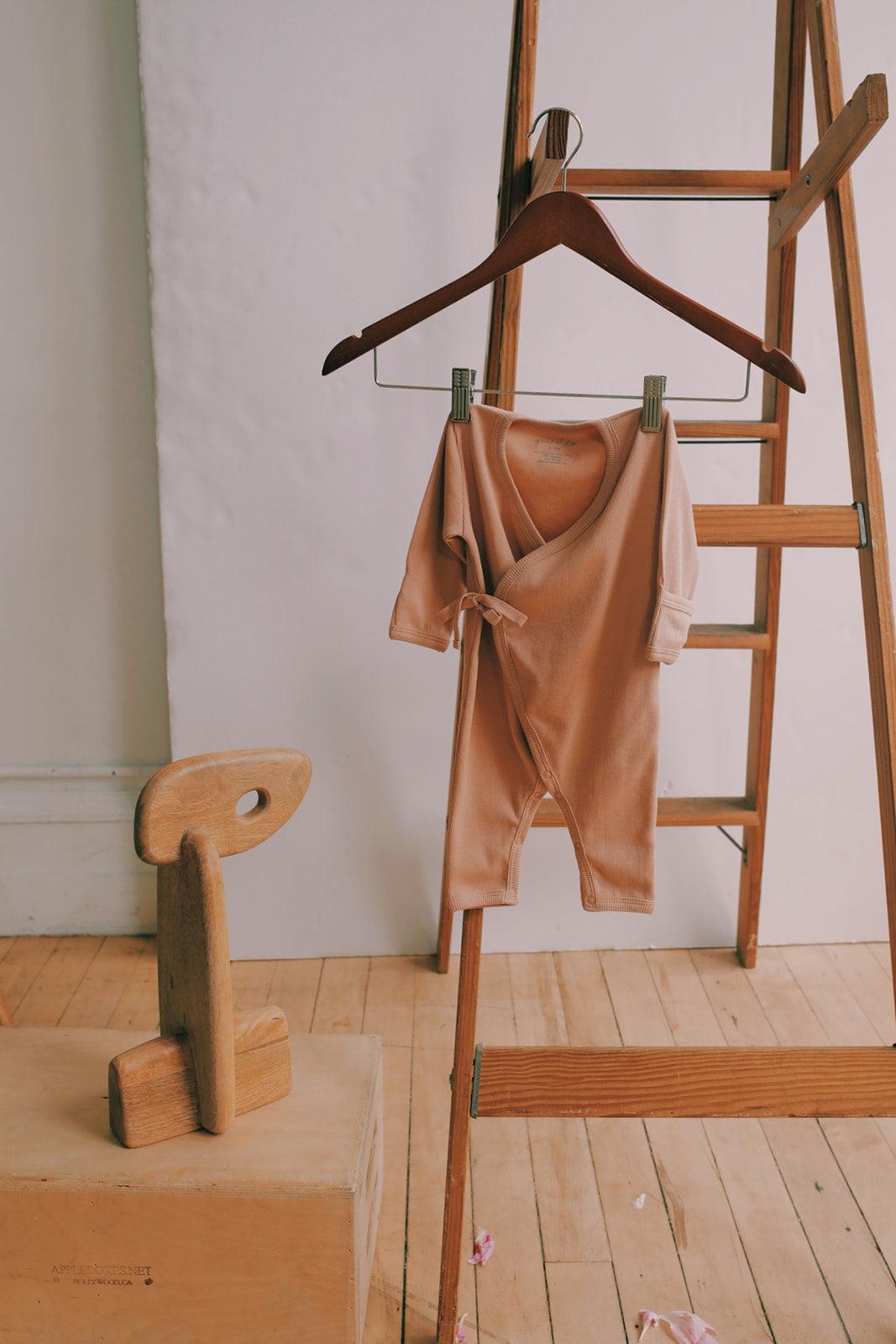 Organic Pima Cotton Baby Kimono Jumpsuit - Pink