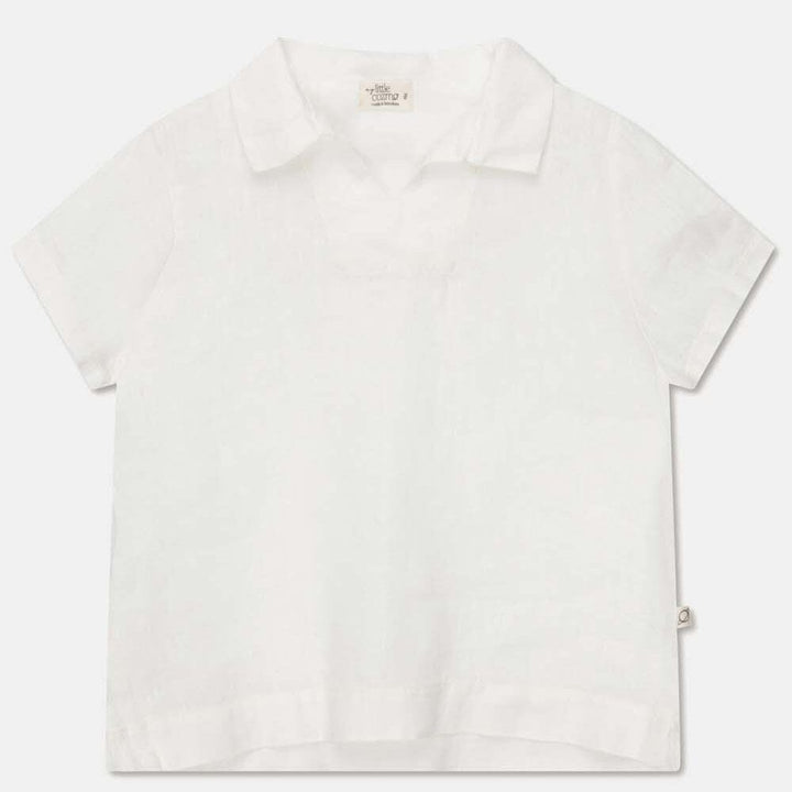 Linen Polo Shirt - Ivory Tops My Little Cozmo 