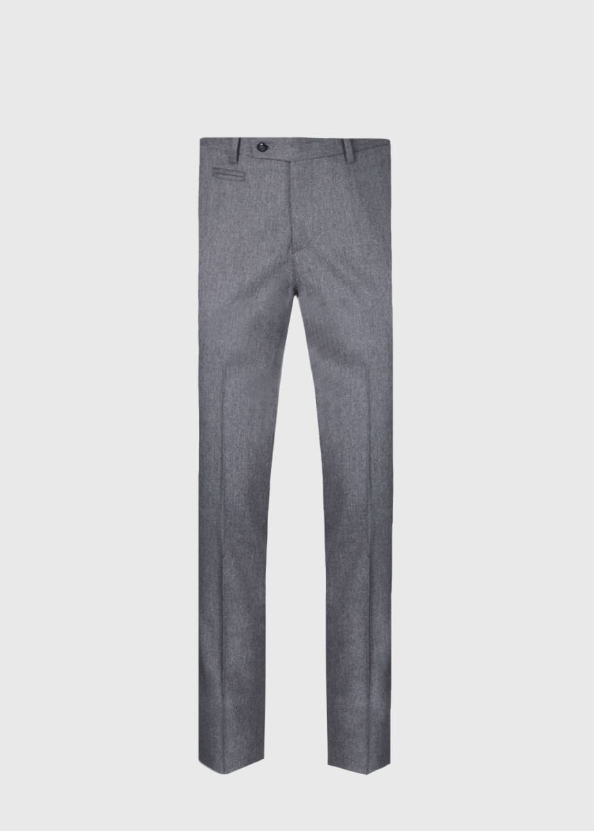 Phineas Cole Flannel Dress Trouser - Light Grey - Trouser
