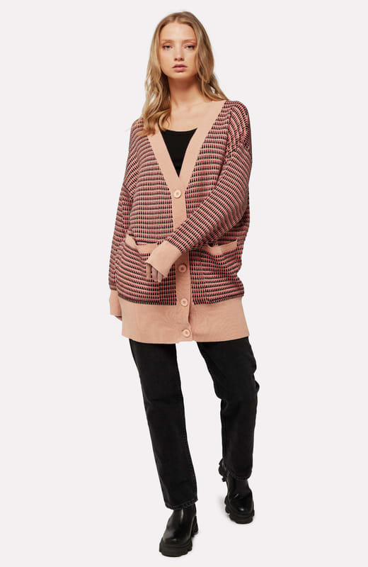 Geo Boyfriend Cardigan - Sunset Dune