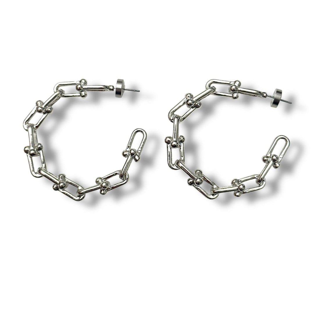 Grit Hoop Earrings - Silver